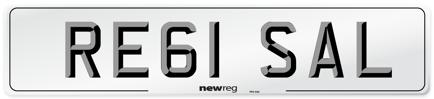 RE61 SAL Number Plate from New Reg